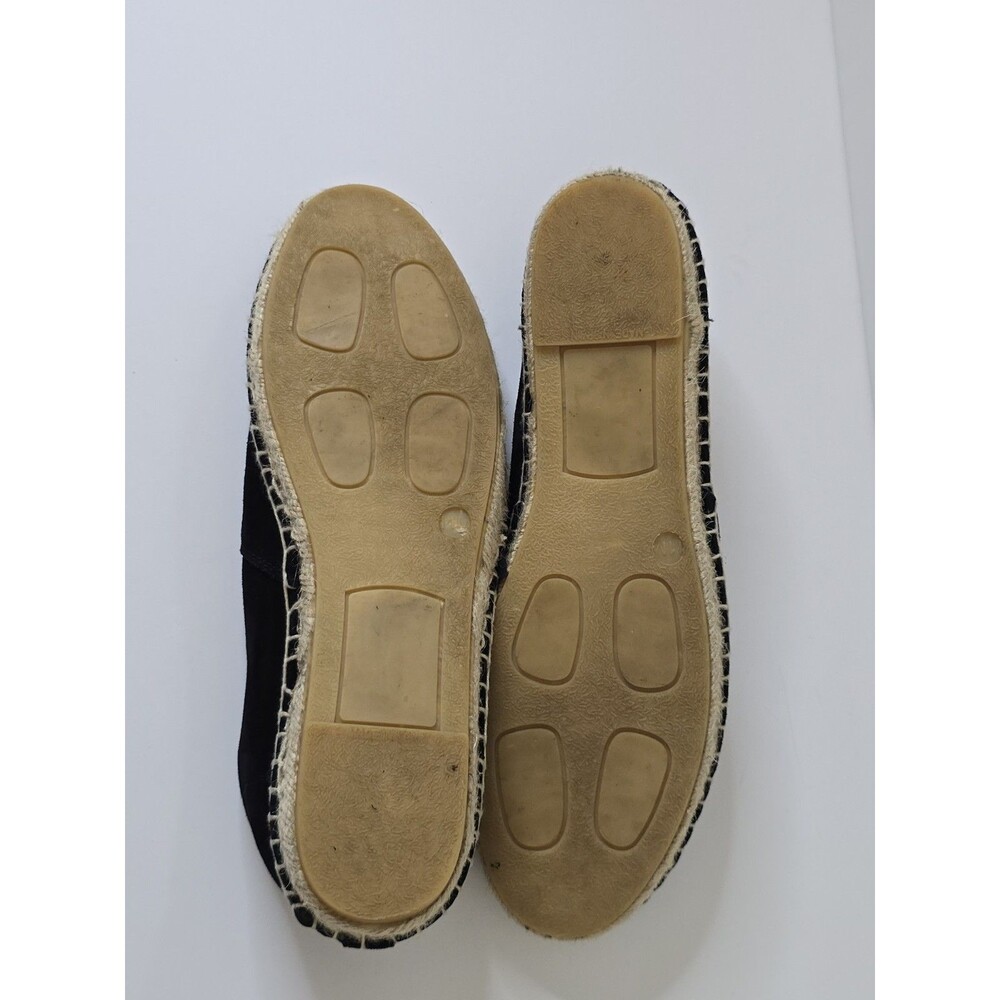 Vince Womens 11 Black Suede Espadrille Slip On Shoes Flats Jute - Picture 10 of 12